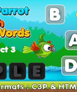 Flappy Parrot with Create Words Game (Construct 3 | C3P | HTML5) Kids Educational game