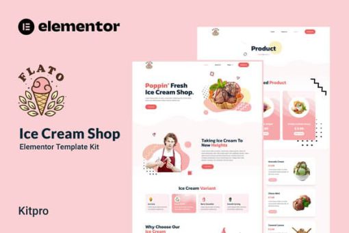 Flato - Ice Cream Shop Elementor Template Kit