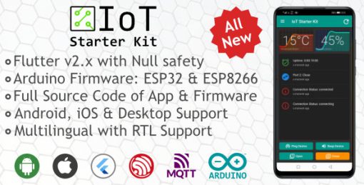 Flutter ESP8266 & ESP32 IoT Starter Kit