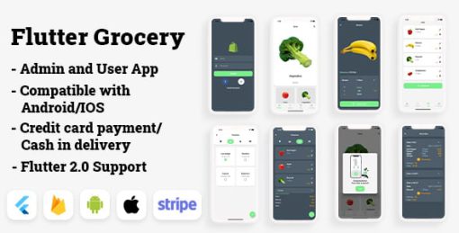 Flutter Grocery: Full Android + iOS eCommerce App (Flutter 2.0 Supported)