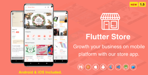 Flutter Store ( Ecommerce Mobile App for iOS & Android with same backend ) 1.5