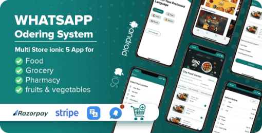 Food, Grocery Ordering App With Whatsapp -  Complete App with ionic 6 & Laravel Backend