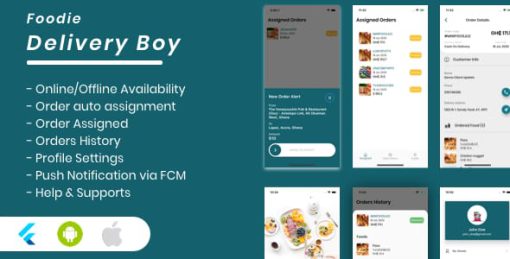 Foodie Delivery Boy For Foodie Multi-Restaurants Flutter App