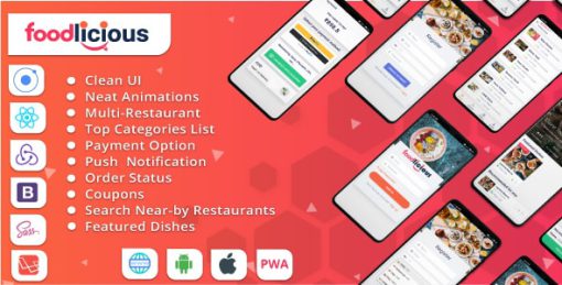 Foodlicious - Multi Restaurant Food Ordering platform developed on Ionic 5 and Laravel 7 admin panel