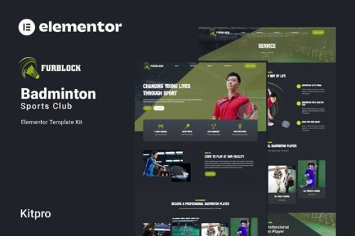 Furblock - Badminton Club  Elementor Template Kit