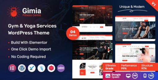 Gimia - Gym & Yoga Services WordPress Theme