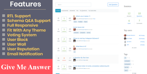 Give Me Answer - WordPress Q&A Forum Plugin