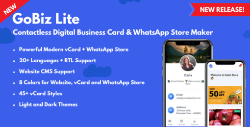 GoBiz Lite - Digital Business Card + WhatsApp Store Maker | vCard Builder