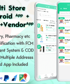 GoGreen - Food, Grocery, Pharmacy Multi Store(Vendor) Android App with Interactive Admin Panel