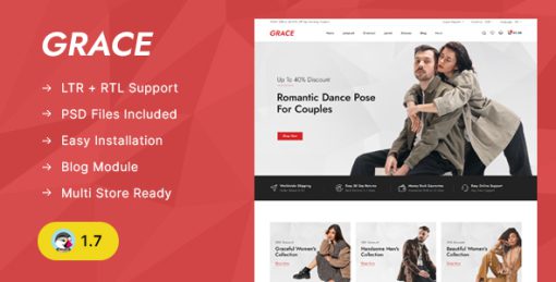 GRACE - Minimal Fashion Store Prestashop 1.7 Responsive Theme