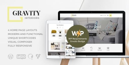 Gravity | A Contemporary Interior Design & Furniture Store WordPress Theme