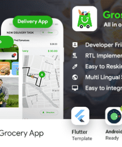 Grocery Flutter App Template | 3 Apps | User App + Seller App + Delivery App | GroShop