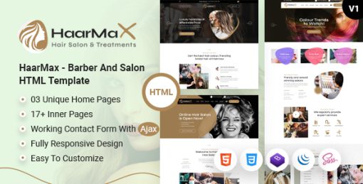 HaarMax - Barber And Salon HTML Template