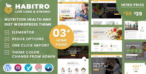 Habitro - Nutrition Health and Diet WordPress Theme