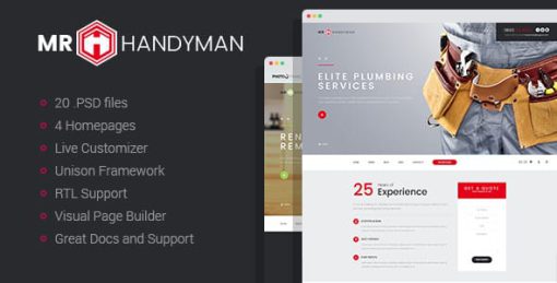 Handyman - House Repair & Renovation WordPress Theme