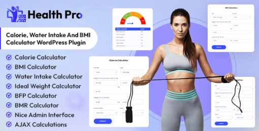 Health Pro - Calorie, Water Intake and BMI Calculator WordPress Plugin