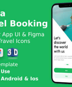 Helia Hotel Booking ANDROID + IOS + FIGMA + 3D Icons | UI Kit | Flutter