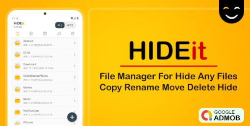 HIDEit File Manager - Hide Any File - Android source with Admob Ads