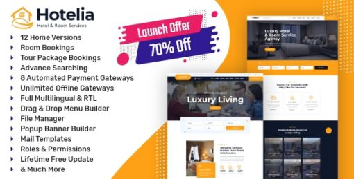 Hotelia - Hotel Booking / Tour Package Booking Management Website
