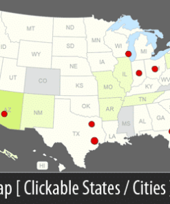 Interactive US Map - Clickable States / Cities