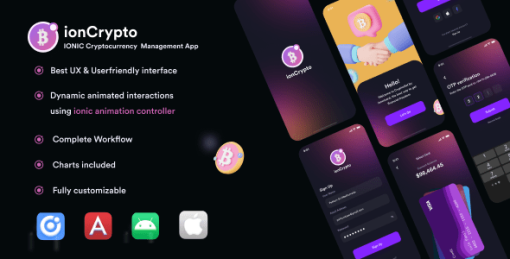IonCrypto - Ionic Cryptocurrency Management UI Theme