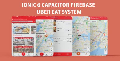IONIC 6 CAPACITOR  FIREBASE UBER EAT SYSTEM