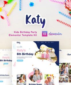 Katy - Kids Birthday Party Planner & Invitation Elementor Template Kit