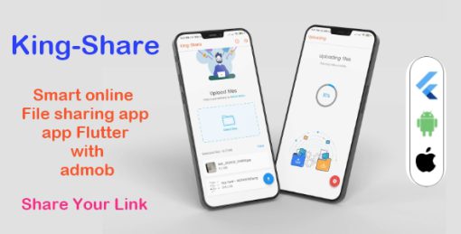 King-Share | Smart online File sharing app Flutter with Admob
