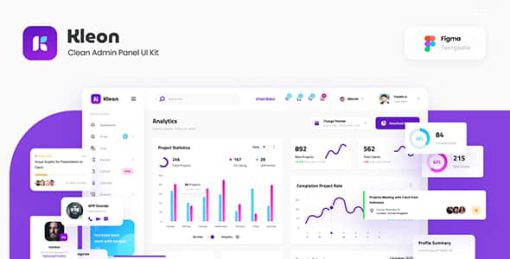 Kleon - Clean Admin Panel Dashboard UI Template Figma