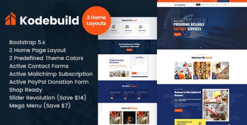 Kodebuild - Factory Industrial HTML Template