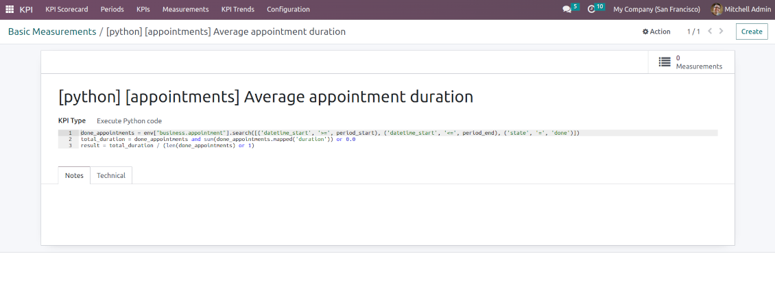 Python code basic measurement