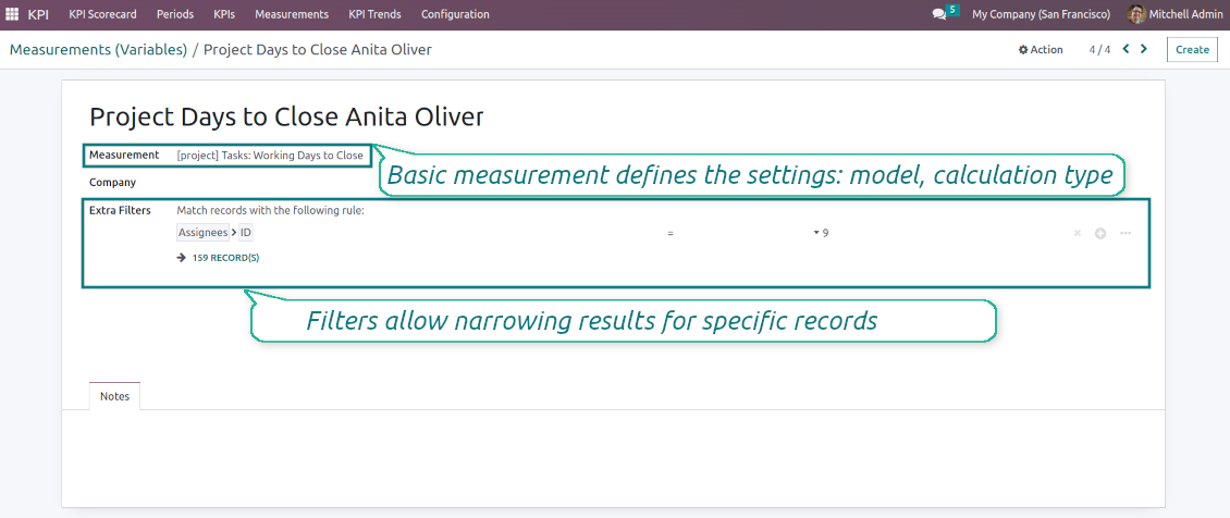 KPI variable - precision of basic measurement