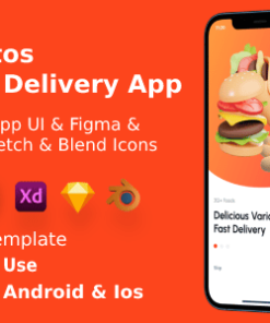 Lezatos ANDROID + IOS + FIGMA + XD + SKETCH + Blend Icons | UI Kit | Flutter | Food Delivery