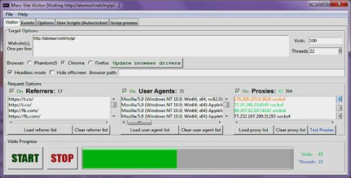 Mass Site Visitor - a traffic bot