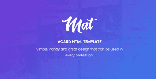 Mat - vCard & Resume Template