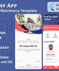 Matrimony App - Match Maker, Search Partner - Flutter Mobile UI Template/Kit (Android, iOS)