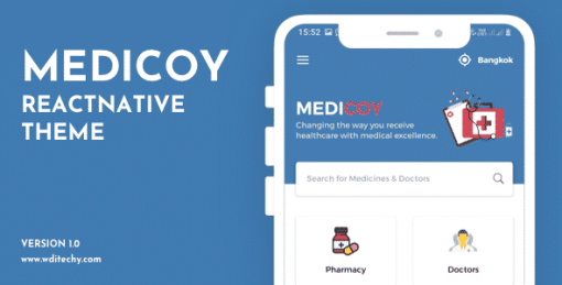 Medicoy React Native Medical Theme/Template