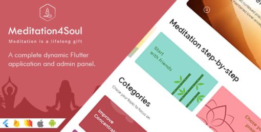 Meditation4Soul - A complete dynamic Flutter application for iOS & Android and admin panel