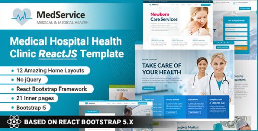 MedServices - Medical Hospital Health Clinic ReactJS Template