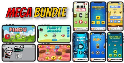 Mega Bundle #1 - 10  Android Games Projects with AdMob
