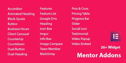 Mentor Addons - Addon For Elementor Page Builder
