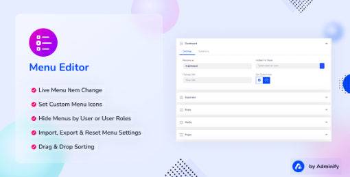 Menu Editor by WP Adminify