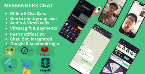 MessengerX : Flutter x Node.js Chat Mobile Application with Web