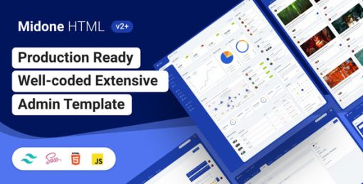 Midone - HTML Admin Dashboard Template + XD Design File