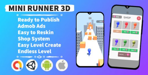 Mini Runner 3D (Unity+Admob+Hypercasual+Android)