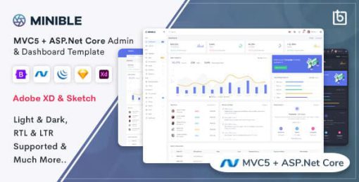 Minible - ASP.Net Core & MVC5 Admin Dashboard Template