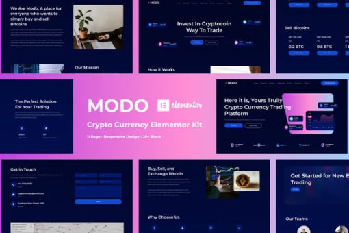 MODO - Crypto Currency Elementor Template Kit