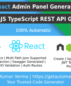 MongoDB to React Admin Panel Generator With NodeJS Typescript API + Redux + JWT + Swagger