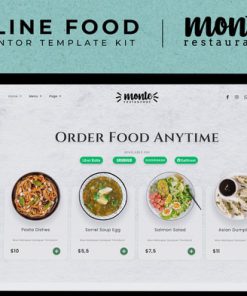 Monte - Online Food Elementor Template Kit