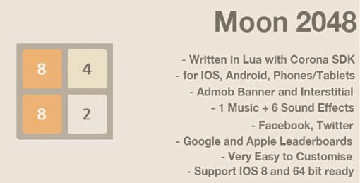 Moon 2048: Game Template for Corona SDK
